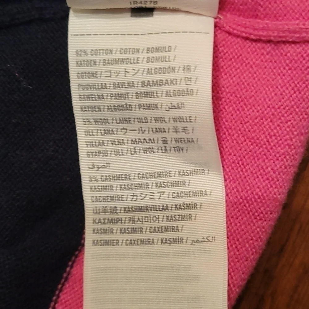 Abercrombie & FITCH Preppy Pink Color Block Varsity Cropped Bow Sweater